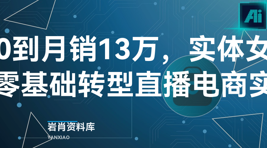 从0到月销13万，实体女装店零基础转型直播电商实录-岩肖