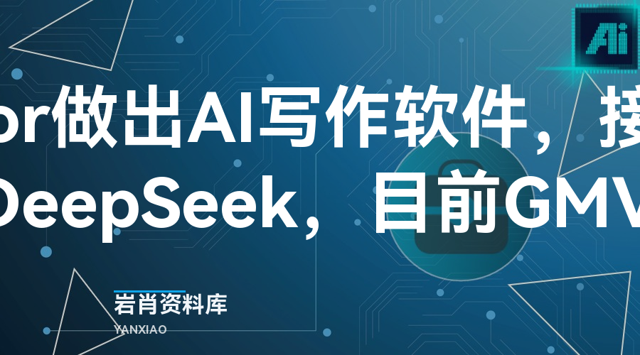 用cursor做出AI写作软件，接口是大热的DeepSeek，目前GMV2万+-岩肖